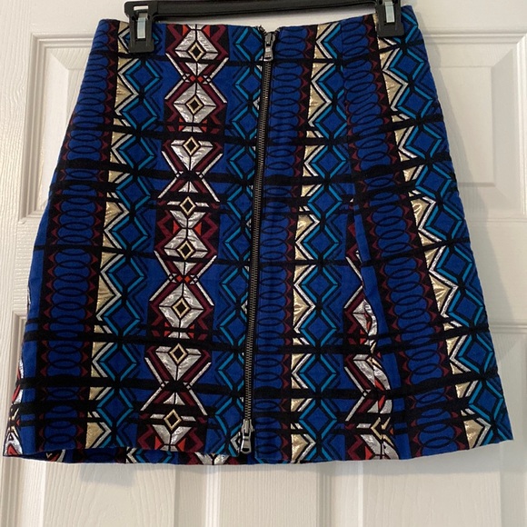 Jcrew Geometric print zipper mini skirt - Picture 1 of 4